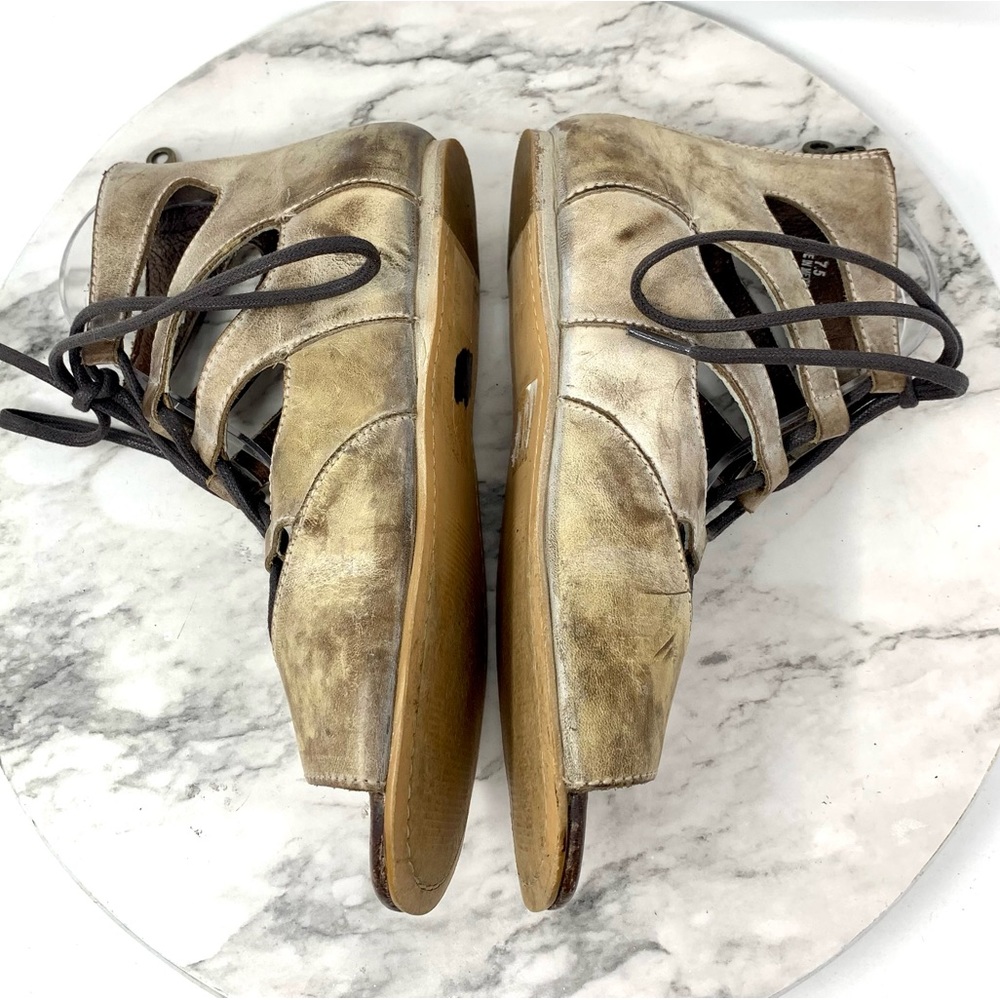 Roan By BedStu Winnie Lace Up Leather Sandals 7.5 Bohemian Moto Edgy Festival - Picture 7 of 16